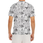 White And Black Wicca Magical Print Men's Short Sleeve Rash Guard