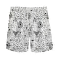 White And Black Wicca Magical Print Men's Athletic Shorts