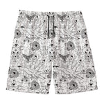 White And Black Wicca Magical Print Men's Swim Trunks