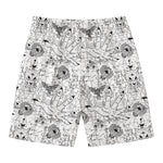 White And Black Wicca Magical Print Men's Swim Trunks