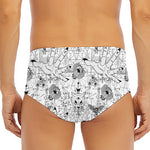 White And Black Wicca Magical Print Men's Triangle Swim Briefs