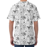 White And Black Wicca Magical Print Men's Velvet T-Shirt