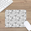 White And Black Wicca Magical Print Mouse Pad