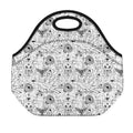 White And Black Wicca Magical Print Neoprene Lunch Bag