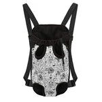 White And Black Wicca Magical Print Pet Carrier Backpack