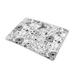 White And Black Wicca Magical Print Pet Cooling Mat Cover