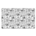 White And Black Wicca Magical Print Polyester Doormat