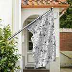 White And Black Wicca Magical Print Polyester Flag