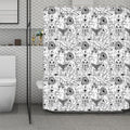 White And Black Wicca Magical Print Polyester Shower Curtain