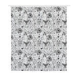 White And Black Wicca Magical Print Polyester Shower Curtain