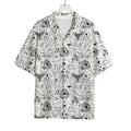 White And Black Wicca Magical Print Rayon Hawaiian Shirt
