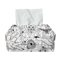White And Black Wicca Magical Print Rectangle Tissue Box Cover