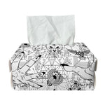 White And Black Wicca Magical Print Rectangle Tissue Box Cover