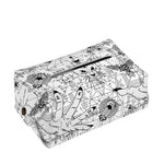 White And Black Wicca Magical Print Rectangle Tissue Box Cover