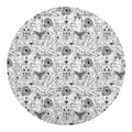 White And Black Wicca Magical Print Round Blanket