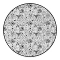 White And Black Wicca Magical Print Round Floor Mat