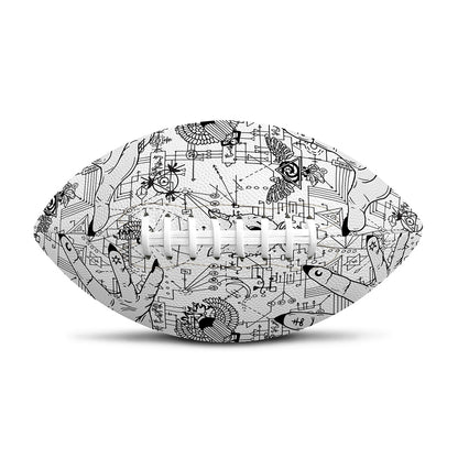 White And Black Wicca Magical Print Rugby Ball