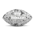 White And Black Wicca Magical Print Rugby Ball