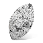 White And Black Wicca Magical Print Rugby Ball