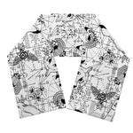 White And Black Wicca Magical Print Scarf