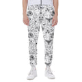 White And Black Wicca Magical Print Joggers