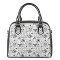 White And Black Wicca Magical Print Shoulder Handbag