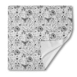 White And Black Wicca Magical Print Silk Bandana