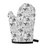 White And Black Wicca Magical Print Single Oven Mitt