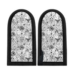 White And Black Wicca Magical Print Skillet Handle Cover