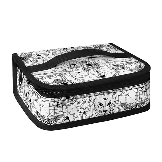 White And Black Wicca Magical Print Small Lunch Bag