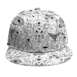 White And Black Wicca Magical Print Snapback Cap