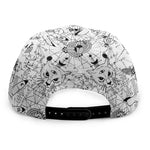 White And Black Wicca Magical Print Snapback Cap