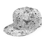White And Black Wicca Magical Print Snapback Cap