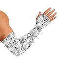 White And Black Wicca Magical Print Sun Protection Arm Sleeves