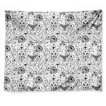 White And Black Wicca Magical Print Tapestry