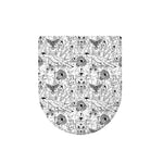White And Black Wicca Magical Print Toilet Lid Cover