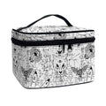 White And Black Wicca Magical Print Travel Makeup Bag