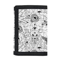 White And Black Wicca Magical Print Trifold Wallet