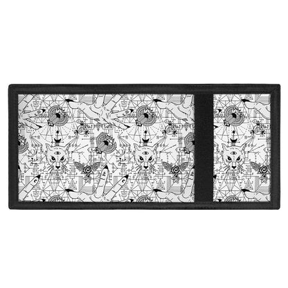 White And Black Wicca Magical Print Trifold Wallet