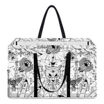 White And Black Wicca Magical Print Utility Tote Bag