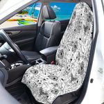 White And Black Wicca Magical Print Waterproof Car Seat Cover