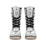 White And Black Wicca Magical Print Winter Boots