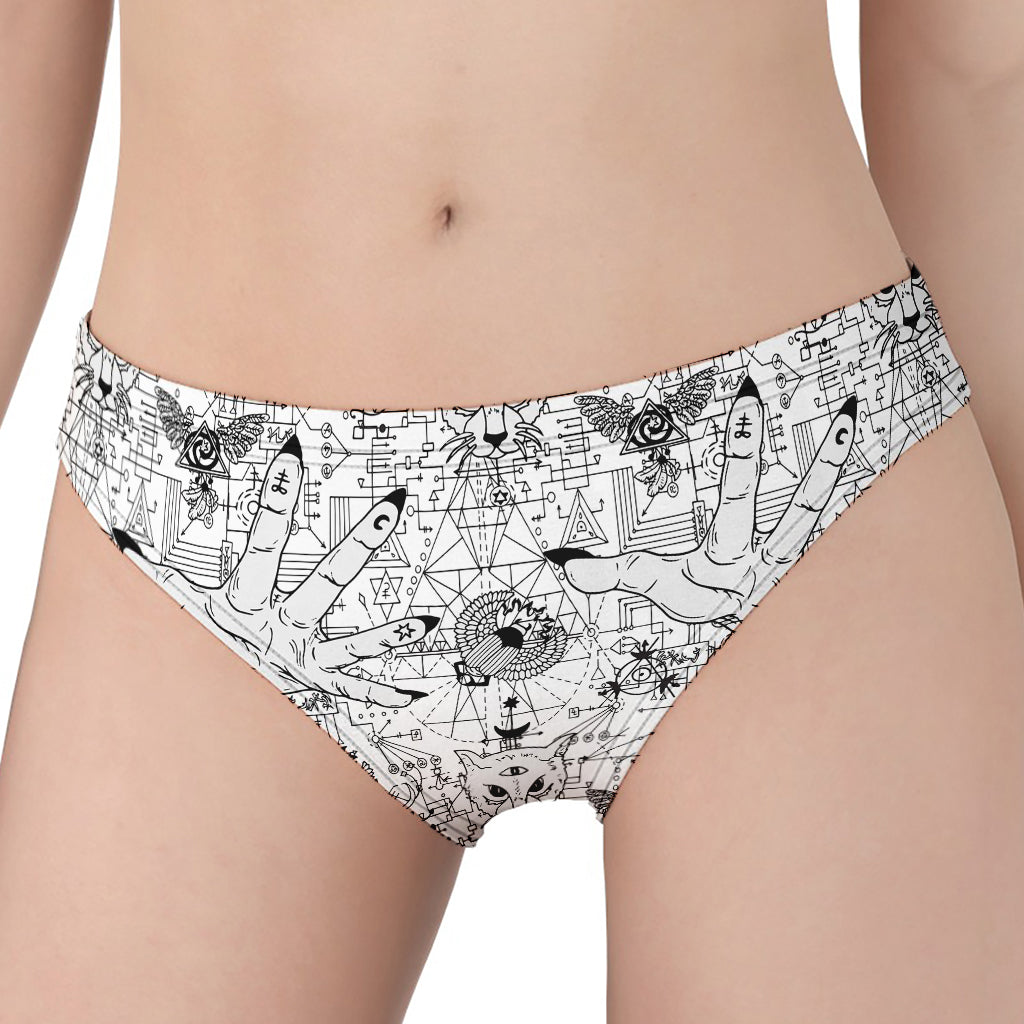 White And Black Wicca Magical Print Women's Panties