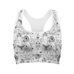 White And Black Wicca Magical Print Women's Sports Bra