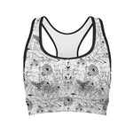White And Black Wicca Magical Print Women's Sports Bra
