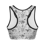 White And Black Wicca Magical Print Women's Sports Bra