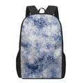 White And Blue Acid Wash Tie Dye Print 17 Inch Backpack
