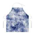 White And Blue Acid Wash Tie Dye Print Adjustable Apron