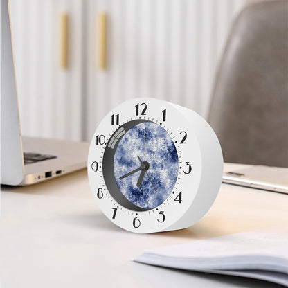 White And Blue Acid Wash Tie Dye Print Alarm Clock