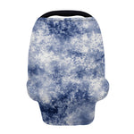 White And Blue Acid Wash Tie Dye Print Baby Seat Cover